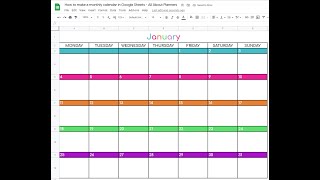 How to make a monthly calendar printable in Google Sheets [upl. by Fay]