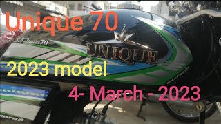 unique 70 2023 model black colour 4  March  2023 latest update karachi [upl. by Nnelg]