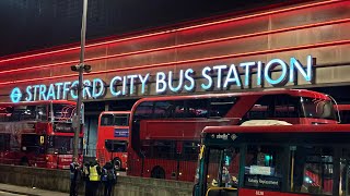 Buses At Stratford City Bus Station 3224 [upl. by Arekahs]