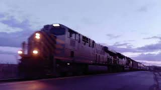 Manifest Train CN 508 Rolling thru Sackville NB at Dusk [upl. by Aket]