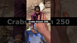 Crabs Dozen 250 ఎంట్రకాయలు పీతలు డజన్ 250 Ramnagar Fish Market peethalu crabs viral seafood [upl. by Marfe]