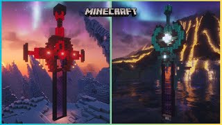 Minecraft  How to Build Two Nether Swords Portals [upl. by Ynnig781]