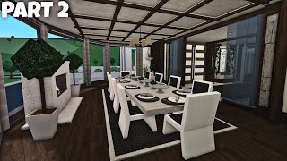 Bloxburg Modern Hillside Villa Speedbuild Part 22 Interior [upl. by Mccready]