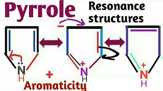 Resonance structures of pyrrole  Resonance in pyrrole [upl. by Beverley]