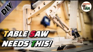 Now my Table Saw is Safer and Cleaner ⚡Building The Best Overarm Dust Collection DIY Woodworking [upl. by Rozalin]