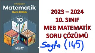 10sınıf MEBMatematik sayfa 145 soru çözümleri Miray yayınları [upl. by Adel]