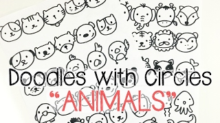 How to Draw Kawaii Animal Doodles  Doodles with Circles [upl. by Austine]