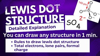 Lewis Dot Structure of SO42  Learn in 30 minutes or Less [upl. by Merline]