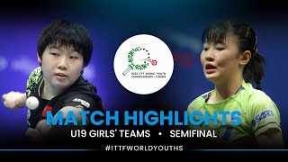 Kuai Man vs Miwa Harimoto  U19 Girls Teams Semifinal  ITTF World Youth Championships 2022 [upl. by Claudetta]