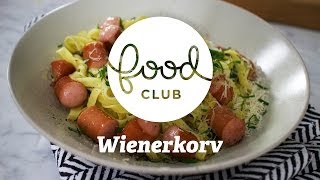 Wienerkorv med tagliatelle  Steg för steg  FoodClub [upl. by Honig]