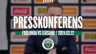 Presskonferensen efter kvartsfinal 17 mot Leksand [upl. by Travax]