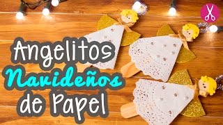 Manualidades para Navidad  Angelitos Navideños de Papel  Adornos para Arbol de Navidad Catwalk [upl. by Cresida]