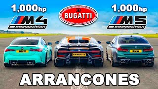 Bugatti Chiron Super Sport vs M5 de 1000 hp vs M4 de 1000 hp ARRANCONES [upl. by Weitzman240]