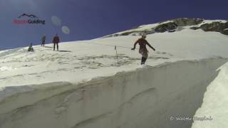 Crevasse rescue practice  stop a falling in a crevasse [upl. by Leirda]