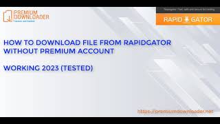 Leech link Rapidgator  Download file from Rapidgator without premium account 2023 UPDATED  FREE [upl. by Eirffej]