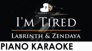 Labrinth amp Zendaya  Im Tired  Piano Karaoke Instrumental Cover with Lyrics [upl. by Teloiv346]