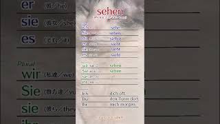 ドイツ語 動詞の人称変化「sehen」 shorts [upl. by Ahsienak858]