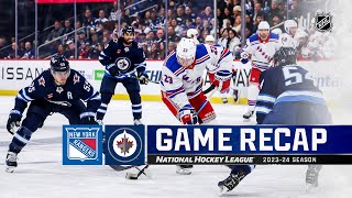 Rangers  Jets 1030  NHL Highlights 2023 [upl. by Lenrow]