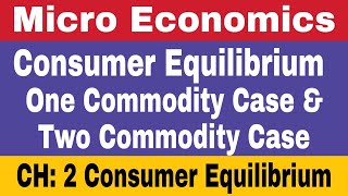 8 Consumer Equilibrium One Commodity amp Two Commodity Case  Micro Economics [upl. by Styles]