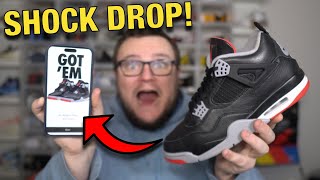 SHOCK DROP How To Cop Jordan 4 Bred Reimagined NIKE SNKRS [upl. by Jepson]