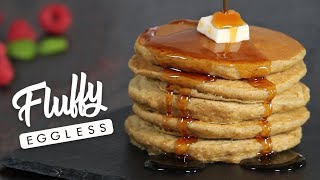 Eggless Fluffy Oat Pancakes  No Banana No Flour No Sugar No Eggs  How Tasty Channel [upl. by Ellecrad]