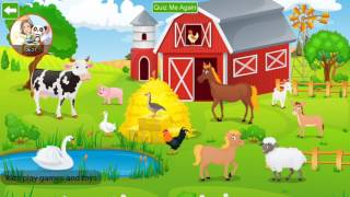 Kids learn about farm and domestic animals educational app kids animals by intellijoy [upl. by Valda]