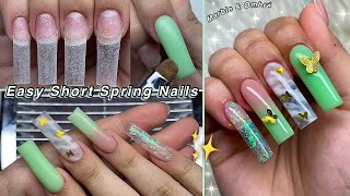 EASY SPRING POLYGEL NAILS🦋 BEGINNER FRIENDLY NAILS HOW TO MARBLE amp OMBRE  Nail Tutorial [upl. by Mariana]