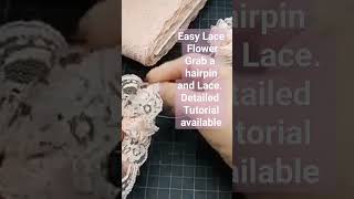 Easy No Sew Lace Flower Full tutorial in comments [upl. by Esmerelda]