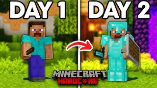 AM I GONNA DIE ON THE FIRST DAY IN HARDCORE MINECRAFT [upl. by Thamos825]