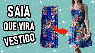 Transforme saia longa em vestido  COSTURA [upl. by Ailekahs]