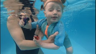 BABY SWIMMING LESSONS  The Ultimate Routine to Help Our 18 month Learn How to Swim Underwater [upl. by Saxet713]