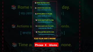 Phrase X Idioms with Bangla translation english phrases idioms shorts [upl. by Quigley]