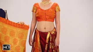 How To Wear A Saree In 2 Mins – Indian Style Silk Saree For Wedding [upl. by Zondra]