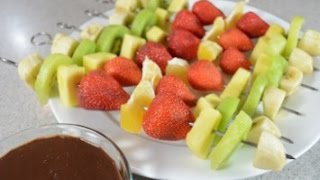 Fruit Skewers with Chocolate Fondue [upl. by Natsud923]