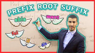 Prefix Root Suffix  تفكيك الكلمات في الإنجليزية [upl. by Wilser785]