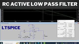 RC Active Low pass filter using LTspice  Op amp filter using Ltspice  Active Low pass filter [upl. by Bixler]