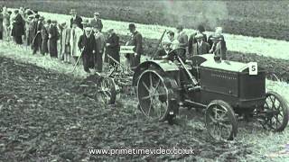 Tractor Trials archive video from the 1930s  old film of working machines [upl. by Darrelle271]