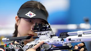 South Korea China separated by ONE TENTH in womens air rifle final  Paris Olympics  NBC Sports [upl. by Cristie]