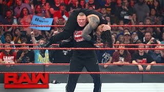 Brock Lesnar confronts multiple Raw Superstars Raw Jan 16 2017 [upl. by Georgetta]