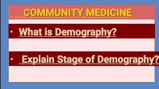 Definition of Demography and stage of Demographic cycleDemography [upl. by Christian612]