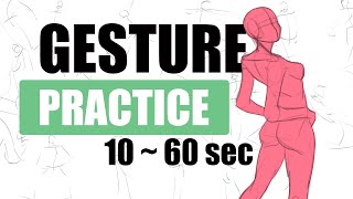 How I Practice Gesture Drawing 1060 sec poses [upl. by Ellednek343]