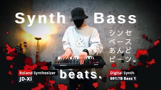 【Roland JDXI】 Synth Bass amp beats ｜091TB Bass 1 [upl. by Judsen373]