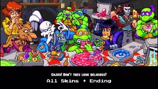 All Skins  Ending  TMNT Shredders revenge Survival DLC [upl. by Aicilas]