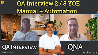 Software Testing Mock Interview 2 YOE  Manual Testing  Automation Testing  QA Interview Questions [upl. by Robers]