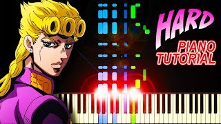 Giornos Theme from Jojos Bizarre Adventure Golden Wind  Piano Tutorial [upl. by Philps]