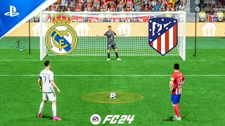 FC 24  Real Madrid vs Atletico Madrid  UCL FINAL  Penalty Shootout  Ronaldo vs Messi  PS5 [upl. by Kironde]