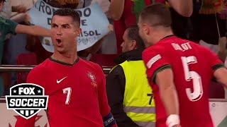 Cristiano Ronaldo scores gamewinning goal in 88 against Scotland  UEFA Nations League [upl. by Mirelle902]