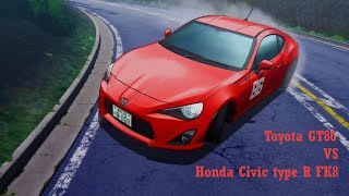 MF Ghost toyota gt86 vs honda civic FK8 [upl. by Adnaw847]