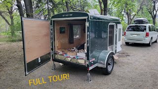 Simple 5x8 Cargo Trailer Camper Conversion for a Family of 4  Full Tour [upl. by Zeiler]