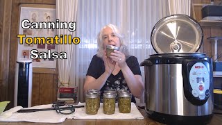 Steam Canning Tomatillo Salsa in the Nesco Canner  Ball Canning Recipe [upl. by Nareik]